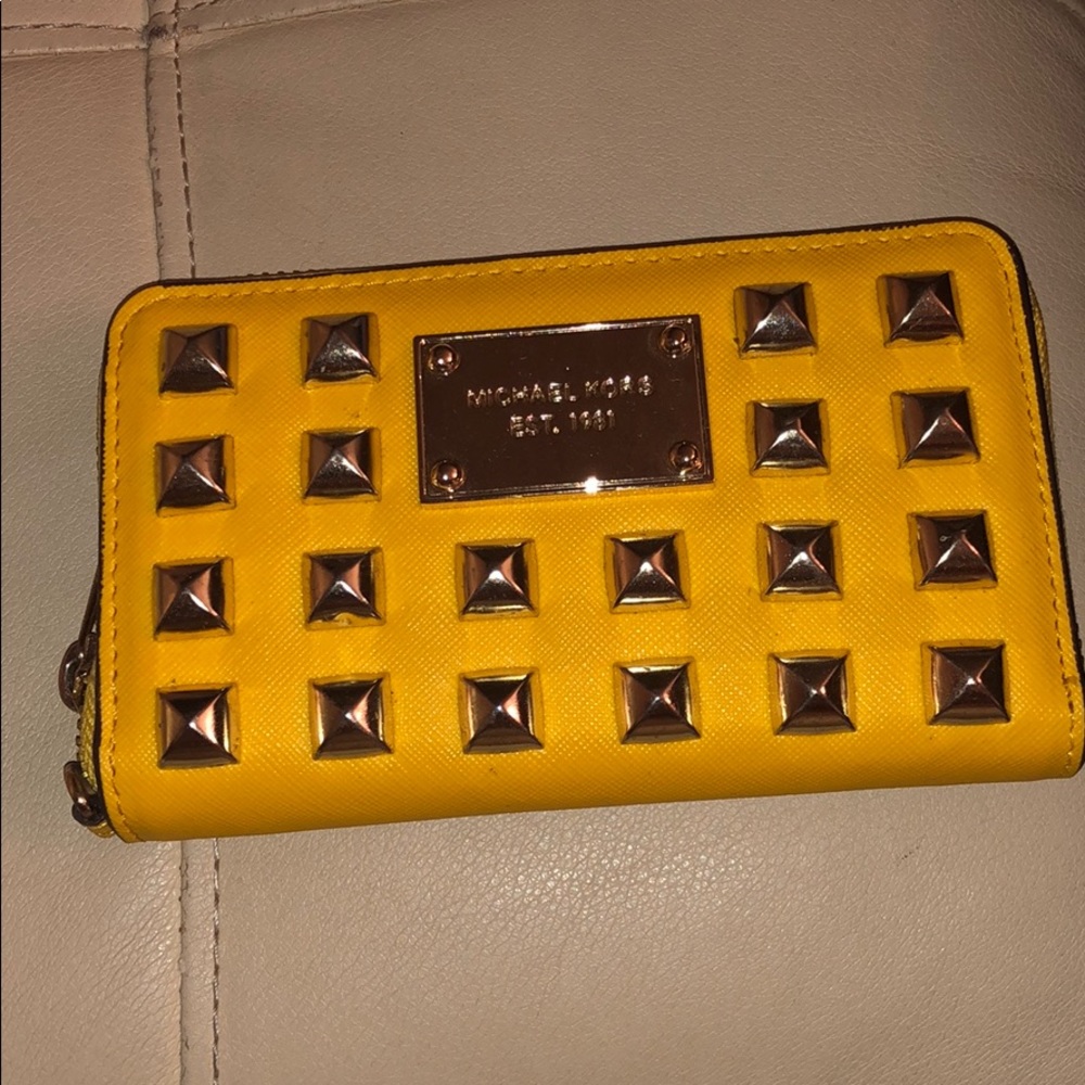 Michael Kors Yellow studded wallet